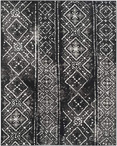 SAFAVIEH Adirondack Collection 8' x 10' Black / Silver ADR111C Moroccan Boho Distressed Non-Shedding Living Room Bedroom Dining Home Office Area Rug