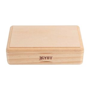 ryot 4×7” solid top box in natural | premium wooden box perfect for sifter – monofilament mesh screen – glass base tray – prep card – pollen catcher