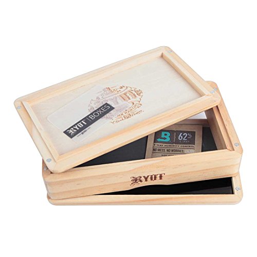 RYOT 4x7” Solid Top Box in Natural | Premium Wooden Box Perfect for Sifter - Monofilament Mesh Screen - Glass Base Tray - Prep Card - Pollen Catcher