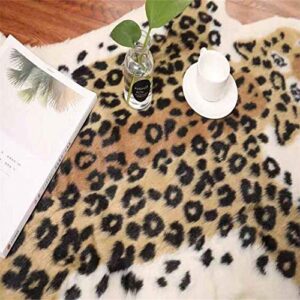 Leopard Print Rug,Faux Cowhide Skin Animal Printed Rug Area Rug Carpet,Artificial Carpet,Mat Rug Faux Carpet (A) / 31.5x41.3inch, for Decorating Living Room