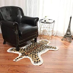 Leopard Print Rug,Faux Cowhide Skin Animal Printed Rug Area Rug Carpet,Artificial Carpet,Mat Rug Faux Carpet (A) / 31.5x41.3inch, for Decorating Living Room