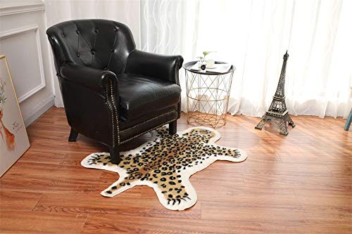 Leopard Print Rug,Faux Cowhide Skin Animal Printed Rug Area Rug Carpet,Artificial Carpet,Mat Rug Faux Carpet (A) / 31.5x41.3inch, for Decorating Living Room