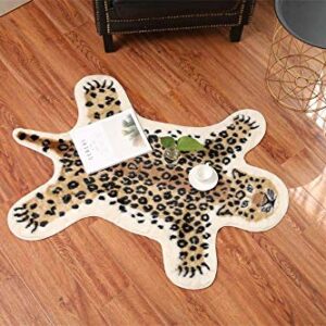 Leopard Print Rug,Faux Cowhide Skin Animal Printed Rug Area Rug Carpet,Artificial Carpet,Mat Rug Faux Carpet (A) / 31.5x41.3inch, for Decorating Living Room