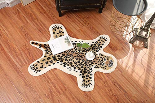 Leopard Print Rug,Faux Cowhide Skin Animal Printed Rug Area Rug Carpet,Artificial Carpet,Mat Rug Faux Carpet (A) / 31.5x41.3inch, for Decorating Living Room