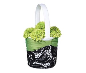 lillian rose green black wedding flower girl basket