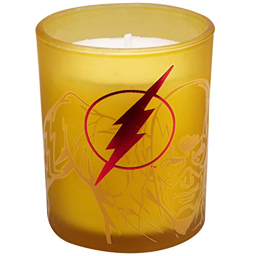 Insight Editions DC Comics Justice League Glass Votive Candles - Set of 4 - Superman, Wonder Woman, Flash, Batman - Unscented - 3 oz Each