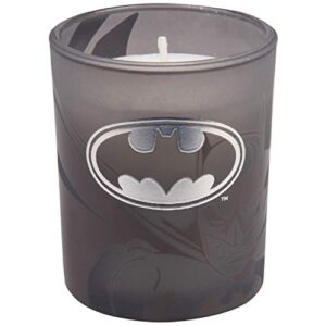 Insight Editions DC Comics Justice League Glass Votive Candles - Set of 4 - Superman, Wonder Woman, Flash, Batman - Unscented - 3 oz Each