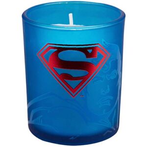 Insight Editions DC Comics Justice League Glass Votive Candles - Set of 4 - Superman, Wonder Woman, Flash, Batman - Unscented - 3 oz Each