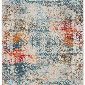 SAFAVIEH Luxor Collection 4' x 6' Ivory/Blue LUX308A Handmade Modern Distressed Area Rug