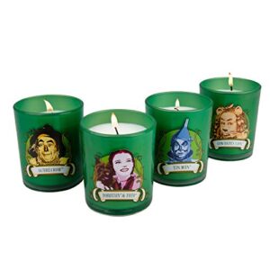 the wizard of oz votive candles gift set – dorothy, scarecrow, tin man, cowardly lion – unscented wax – 3 oz each