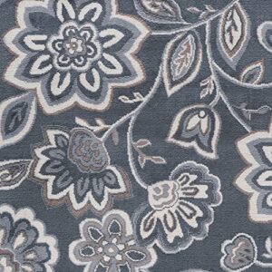 Emmalyn Transitional Floral Gray Round Area Rug, 8' Round