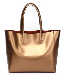 covelin women’s handbag genuine soft leather tote shoulder bag hot bronze