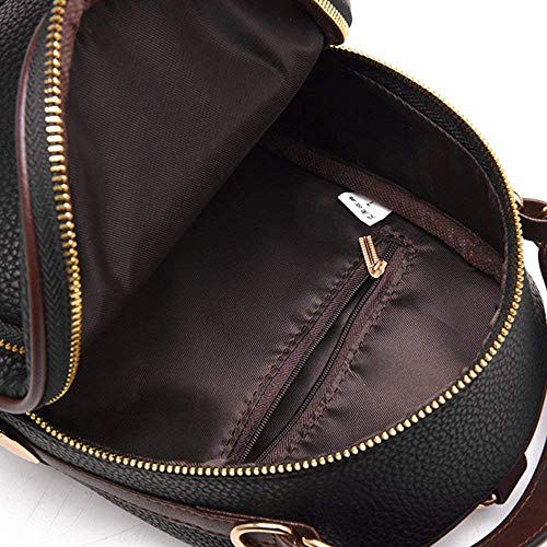 Gashen Women's Mini PU Leather Backpack Purse Casual Drawstring Daypack Convertible Shoulder Bag (black)