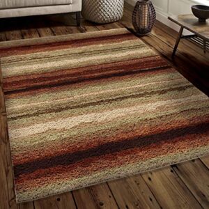 orian rugs impressions shag sundown area rug, 7’10” x 10’10”, red