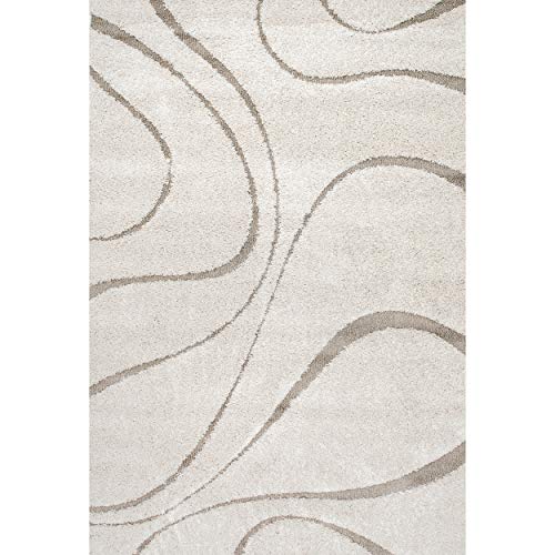 nuLOOM Carolyn Cozy Soft & Plush Shag Area Rug, 6 ft 7 in x 9 ft, Cream