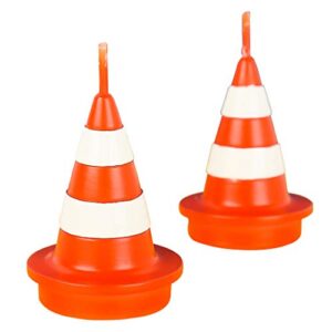 birthday candle traffic under construction molded cone candles cake topper candle set of 2