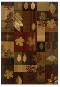 united weavers of america contours cem autumn bliss area rug – 2ft. 7in. x 7ft. 6in., multicolor, jute backing rug with natural geometric pattern