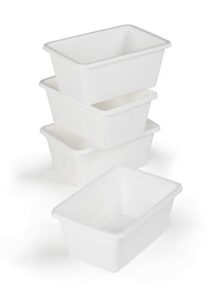 humble crew, white small plastic storage bins, set of 4