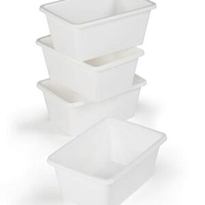 Humble Crew, White Small Plastic Storage Bins, Set of 4