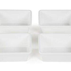 Humble Crew, White Small Plastic Storage Bins, Set of 4