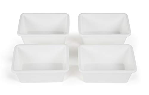 Humble Crew, White Small Plastic Storage Bins, Set of 4