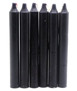 govinda – taper candle 6 inch – black- pack of 36