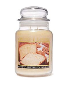 a cheerful giver – almond butter pound cake scented glass jar candle (24 oz) with lid & true to life fragrance made in usa