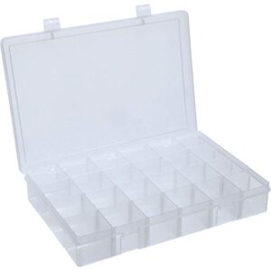 durham large plastic compartment box, adjustable with 20 dividers, 13-1/8x9x2-5/16, lot of 5