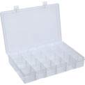 Durham Large Plastic Compartment Box, Adjustable with 20 Dividers, 13-1/8x9x2-5/16, Lot of 5