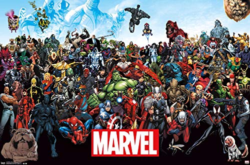 Trends International Marvel Comics The Lineup Wall Poster 22.375" x 34" for Playroom