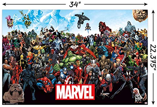 Trends International Marvel Comics The Lineup Wall Poster 22.375" x 34" for Playroom