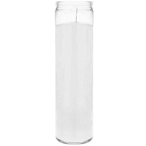 Brilux 2 Classic White Candles in Glass, 8-INCHES Tall