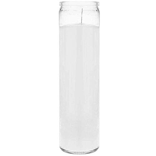 Brilux 2 Classic White Candles in Glass, 8-INCHES Tall