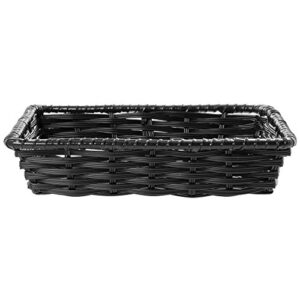 hubert® black plastic wicker basket – 10″l x 12″w x 2 1/2″h