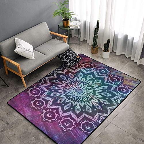 NiYoung Bedroom Living Room Kitchen Big Size Area Rugs Home Art - Trippy Tie Dye Mandala Floor Mat Doormats Quick Dry Spa Bathroom Floor Mats Exercise Mat Throw Rugs Carpet