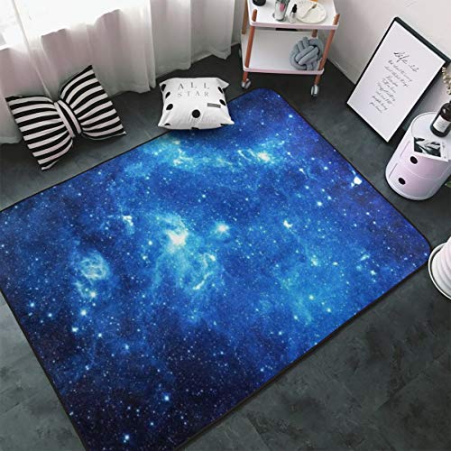 NiYoung Blue Galaxy Area Rug, Bedroom Living Room Kitchen Rug, Doormat Floor Mat Standing Mat, Children Play Rug Carpet Bathroom Rug Mat, Throw Rugs Carpet Yoga Mat