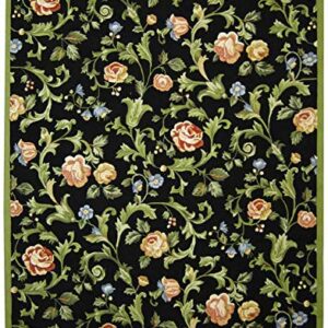 SAFAVIEH Chelsea Collection 7'9" x 9'9" Black HK310B Hand-Hooked French Country Wool Area Rug