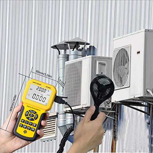 HVAC Anemometer Handheld CFM Pro HVAC Anemometer AP-846A Wind Speed Meter with Backlight Max/Min/Avg Functions for Measuring Wind Speed Air Velocity HVAC Air Flow Meter