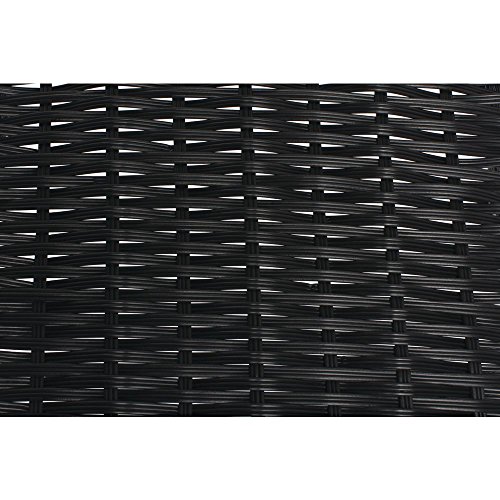 HUBERT® Wicker Storage Baskets Black Plastic - 7 1/2"L x 16"D x 1 1/2" to 5"H
