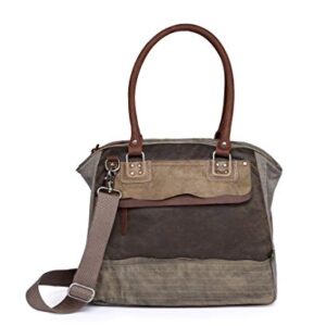 TSD Brand Tapa Canvas Satchel Bag (Grey)