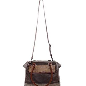 TSD Brand Tapa Canvas Satchel Bag (Grey)