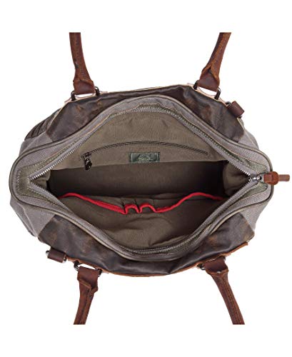 TSD Brand Tapa Canvas Satchel Bag (Grey)