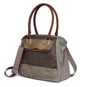 TSD Brand Tapa Canvas Satchel Bag (Grey)