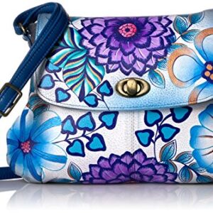 Anna by Anuschka Medium Flap-Over Crossbody, Summer Bloom Blue