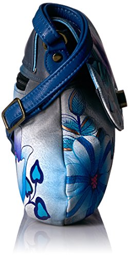 Anna by Anuschka Medium Flap-Over Crossbody, Summer Bloom Blue