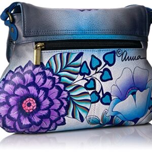 Anna by Anuschka Medium Flap-Over Crossbody, Summer Bloom Blue