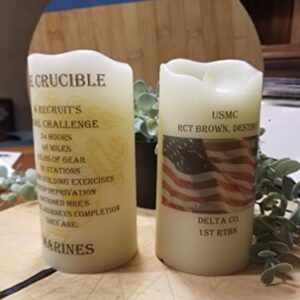 CRUCIBLE CANDLE-EGA- United States Marine Corps (USMC) moving flame Personalized