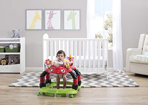 Delta Children Lil Play Station 4-in-1 Activity Walker - Rocker, Activity Center, Bouncer, Walker - Adjustable Seat Height - Fun Toys for Baby, Sadie the Ladybug