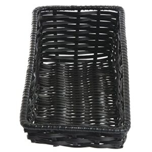 hubert® black storage basket with tapered front – 7 1/2″l x 18″d x 1 1/2″ to 5″d