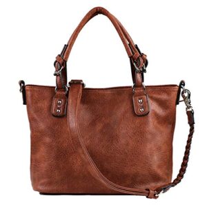 lady conceal concealed carry purse – ykk locking ella braided concealed weapon tote (mahogany)